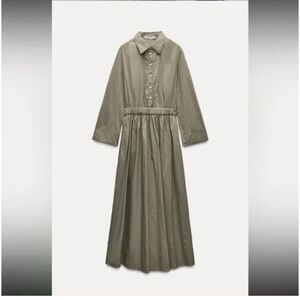 Zara collection midi shirt dress can Nwt